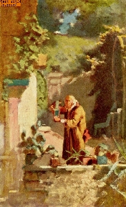 Der Herr Pfarrer als Kakteenliebhaber nach Spitzweg